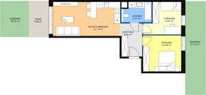 3 pokoje, mieszkanie 56,80 m², parter, oferta nr 5B-0-3, Naramowice Odnova II, Poznań, Naramowice, ul. Bielicowa