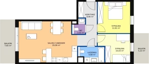 3 pokoje, mieszkanie 67,52 m², piętro 2, oferta nr 5B-2-1, Naramowice Odnova II, Poznań, Naramowice, ul. Bielicowa