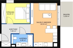 2 pokoje, mieszkanie 41,31 m², piętro 2, oferta nr 5C-2-1, Naramowice Odnova II, Poznań, Naramowice, ul. Bielicowa