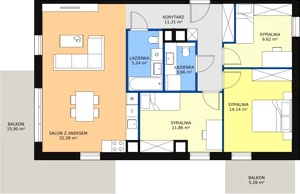 4 pokoje, mieszkanie 88,22 m², piętro 4, oferta nr 5C-4-1, Naramowice Odnova II, Poznań, Naramowice, ul. Bielicowa