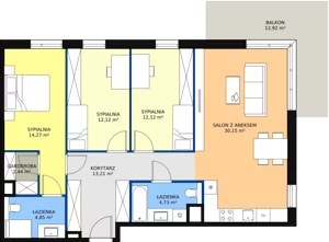 4 pokoje, mieszkanie 93,89 m², piętro 1, oferta nr 6C-1-2, Naramowice Odnova II, Poznań, Naramowice, ul. Bielicowa