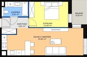 2 pokoje, mieszkanie 47,43 m², piętro 1, oferta nr 6C-1-3, Naramowice Odnova II, Poznań, Naramowice, ul. Bielicowa