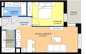 2 pokoje, mieszkanie 47,21 m², piętro 1, oferta nr 6C-1-5, Naramowice Odnova II, Poznań, Naramowice, ul. Bielicowa