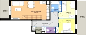 3 pokoje, mieszkanie 78,12 m², piętro 4, oferta nr 6C-4-1, Naramowice Odnova II, Poznań, Naramowice, ul. Bielicowa