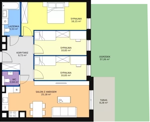 4 pokoje, mieszkanie 79,99 m², parter, oferta nr 6D-0-2, Naramowice Odnova II, Poznań, Naramowice, ul. Bielicowa