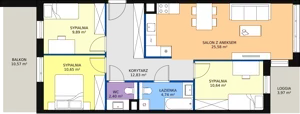 3 pokoje, mieszkanie 76,73 m², piętro 1, oferta nr 6D-1-4, Naramowice Odnova II, Poznań, Naramowice, ul. Bielicowa