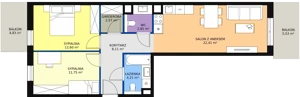3 pokoje, mieszkanie 64,46 m², piętro 2, oferta nr 6D-2-1, Naramowice Odnova II, Poznań, Naramowice, ul. Bielicowa