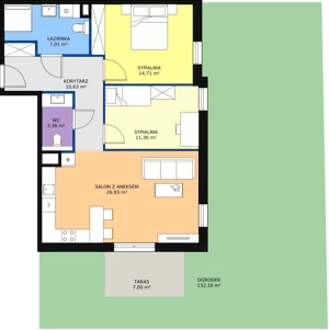 3 pokoje, mieszkanie 73,94 m², parter, oferta nr 6E-0-3, Naramowice Odnova II, Poznań, Naramowice, ul. Bielicowa