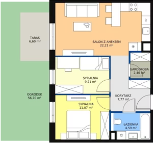 3 pokoje, mieszkanie 57,25 m², parter, oferta nr 6E-0-4, Naramowice Odnova II, Poznań, Naramowice, ul. Bielicowa