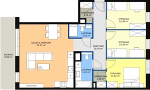 4 pokoje, mieszkanie 87,50 m², piętro 2, oferta nr 6F-2-1, Naramowice Odnova II, Poznań, Naramowice, ul. Bielicowa