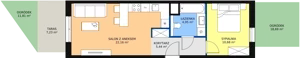 2 pokoje, mieszkanie 43,23 m², parter, oferta nr 7A-0-1, Naramowice Odnova II, Poznań, Naramowice, ul. Bielicowa
