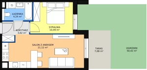 2 pokoje, mieszkanie 39,47 m², parter, oferta nr 7A-0-4, Naramowice Odnova II, Poznań, Naramowice, ul. Bielicowa