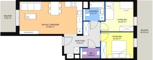 3 pokoje, mieszkanie 62,20 m², piętro 1, oferta nr 7A-1-1, Naramowice Odnova II, Poznań, Naramowice, ul. Bielicowa