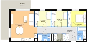 4 pokoje, mieszkanie 79,59 m², piętro 1, oferta nr 7A-1-6, Naramowice Odnova II, Poznań, Naramowice, ul. Bielicowa