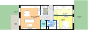 3 pokoje, mieszkanie 68,78 m², parter, oferta nr 7B-0-1, Naramowice Odnova II, Poznań, Naramowice, ul. Bielicowa