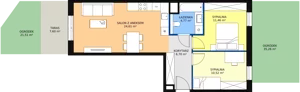 3 pokoje, mieszkanie 58,06 m², parter, oferta nr 7B-0-3, Naramowice Odnova II, Poznań, Naramowice, ul. Bielicowa