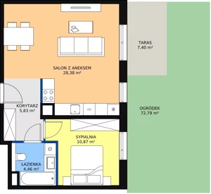 2 pokoje, mieszkanie 49,54 m², parter, oferta nr 7C-0-3, Naramowice Odnova II, Poznań, Naramowice, ul. Bielicowa