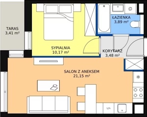 2 pokoje, mieszkanie 38,69 m², parter, oferta nr 7C-0-7, Naramowice Odnova II, Poznań, Naramowice, ul. Bielicowa