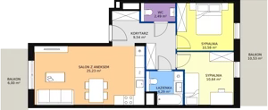3 pokoje, mieszkanie 62,77 m², piętro 1, oferta nr 7C-1-9, Naramowice Odnova II, Poznań, Naramowice, ul. Bielicowa