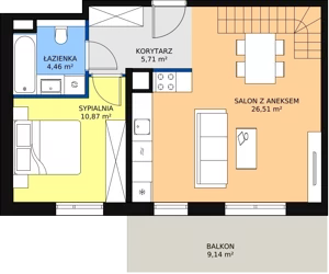 2 pokoje, mieszkanie 60,78 m², piętro 4, oferta nr 7C-4-2, Naramowice Odnova II, Poznań, Naramowice, ul. Bielicowa
