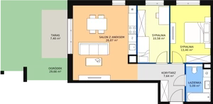 3 pokoje, mieszkanie 63,58 m², parter, oferta nr 7D-0-3, Naramowice Odnova II, Poznań, Naramowice, ul. Bielicowa