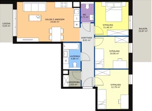 4 pokoje, mieszkanie 78,01 m², piętro 1, oferta nr 7D-1-5, Naramowice Odnova II, Poznań, Naramowice, ul. Bielicowa