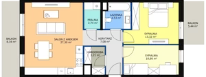 3 pokoje, mieszkanie 68,78 m², piętro 1, oferta nr 7F-1-3, Naramowice Odnova II, Poznań, Naramowice, ul. Bielicowa