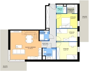 4 pokoje, mieszkanie 103,45 m², piętro 4, oferta nr 7F-4-1, Naramowice Odnova II, Poznań, Naramowice, ul. Bielicowa