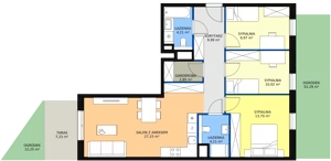 4 pokoje, mieszkanie 82,00 m², parter, oferta nr 8A-0-1, Naramowice Odnova II, Poznań, Naramowice, ul. Bielicowa