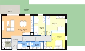 4 pokoje, mieszkanie 97,04 m², parter, oferta nr 8A-0-5, Naramowice Odnova II, Poznań, Naramowice, ul. Bielicowa
