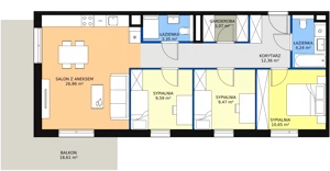 4 pokoje, mieszkanie 79,59 m², piętro 1, oferta nr 8A-1-1, Naramowice Odnova II, Poznań, Naramowice, ul. Bielicowa