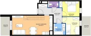 3 pokoje, mieszkanie 74,93 m², piętro 4, oferta nr 8A-4-6, Naramowice Odnova II, Poznań, Naramowice, ul. Bielicowa