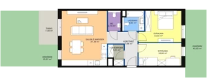 3 pokoje, mieszkanie 68,78 m², parter, oferta nr 8B-0-3, Naramowice Odnova II, Poznań, Naramowice, ul. Bielicowa