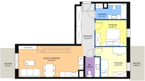 3 pokoje, mieszkanie 83,25 m², piętro 4, oferta nr 8B-4-1, Naramowice Odnova II, Poznań, Naramowice, ul. Bielicowa