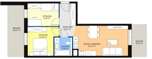 3 pokoje, mieszkanie 51,68 m², piętro 2, oferta nr 8C-2-7, Naramowice Odnova II, Poznań, Naramowice, ul. Bielicowa