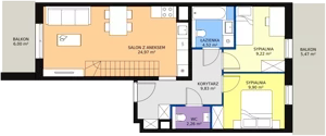 3 pokoje, mieszkanie 76,70 m², piętro 4, oferta nr 8C-4-1, Naramowice Odnova II, Poznań, Naramowice, ul. Bielicowa
