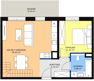 2 pokoje, mieszkanie 61,52 m², piętro 4, oferta nr 8C-4-9, Naramowice Odnova II, Poznań, Naramowice, ul. Bielicowa
