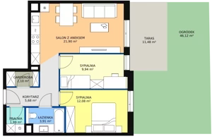 3 pokoje, mieszkanie 57,60 m², parter, oferta nr 8D-0-2, Naramowice Odnova II, Poznań, Naramowice, ul. Bielicowa