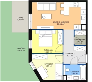 3 pokoje, mieszkanie 55,76 m², parter, oferta nr 8D-0-4, Naramowice Odnova II, Poznań, Naramowice, ul. Bielicowa