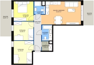4 pokoje, mieszkanie 79,13 m², piętro 2, oferta nr 8D-2-1, Naramowice Odnova II, Poznań, Naramowice, ul. Bielicowa