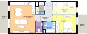 3 pokoje, mieszkanie 68,78 m², piętro 1, oferta nr 8F-1-1, Naramowice Odnova II, Poznań, Naramowice, ul. Bielicowa