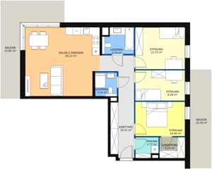 4 pokoje, mieszkanie 90,66 m², piętro 1, oferta nr 8F-1-3, Naramowice Odnova II, Poznań, Naramowice, ul. Bielicowa