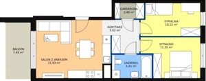 3 pokoje, mieszkanie 56,45 m², piętro 5, oferta nr B6-K2-5-31, Żerniki Na Novo II, Wrocław, Żerniki, ul. Maxa Berga