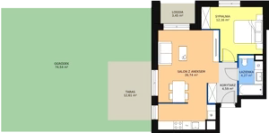 2 pokoje, mieszkanie 47,76 m², piętro 1, oferta nr B7B-K1-1-6, Żerniki Na Novo II, Wrocław, Żerniki, ul. Maxa Berga