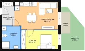 2 pokoje, mieszkanie 48,82 m², parter, oferta nr B8-K2-0-1, Żerniki Na Novo II, Wrocław, Żerniki, ul. Maxa Berga