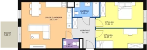 3 pokoje, mieszkanie 72,87 m², piętro 2, oferta nr B8-K1-2-24, Żerniki Na Novo II, Wrocław, Żerniki, ul. Maxa Berga
