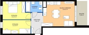 3 pokoje, mieszkanie 59,38 m², piętro 2, oferta nr B8-k2-2-5, Żerniki Na Novo II, Wrocław, Żerniki, ul. Maxa Berga
