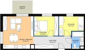 3 pokoje, mieszkanie 55,81 m², piętro 2, oferta nr B8-k2-2-6, Żerniki Na Novo II, Wrocław, Żerniki, ul. Maxa Berga
