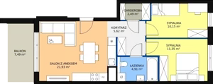 3 pokoje, mieszkanie 56,45 m², piętro 5, oferta nr B8-K2-5-29, Żerniki Na Novo II, Wrocław, Żerniki, ul. Maxa Berga