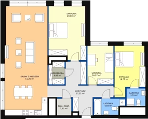 4 pokoje, mieszkanie 134,34 m², piętro 17, oferta nr a.1.17.04, ATAL SKY+ II, Katowice, Wełnowiec-Józefowiec, Wełnowiec, al. Wojciecha Korfantego 93-99